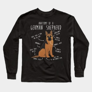 German Shepherd Dog Anatomy Long Sleeve T-Shirt